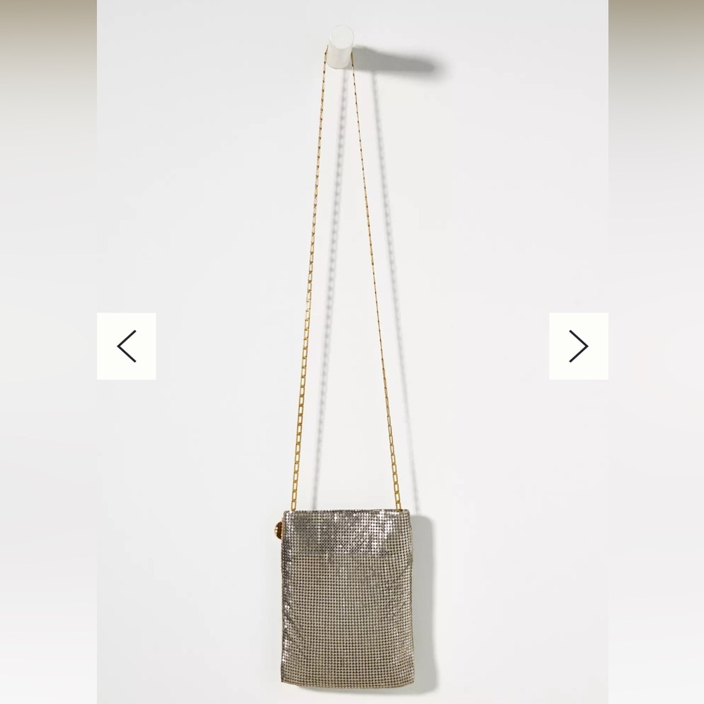 Clare V Silver Chainmail Poche NWT